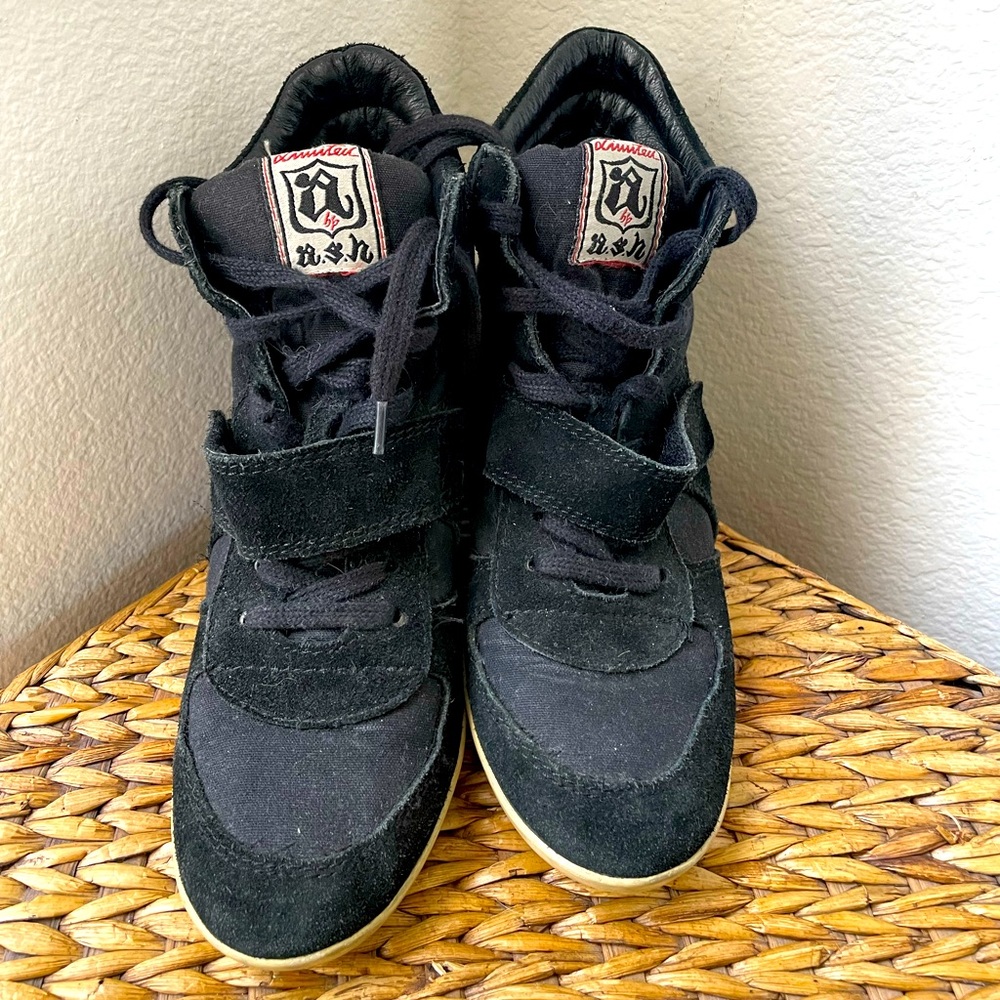 Ash black suede platform sneakers